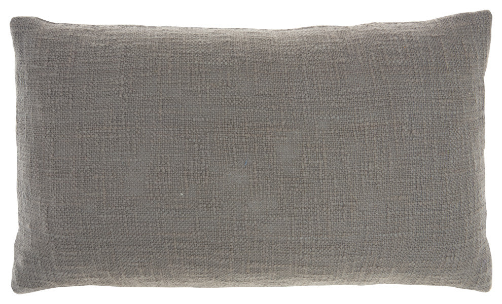 Mina Victory SH041 Throw Pillow, Grey, 12"X21"