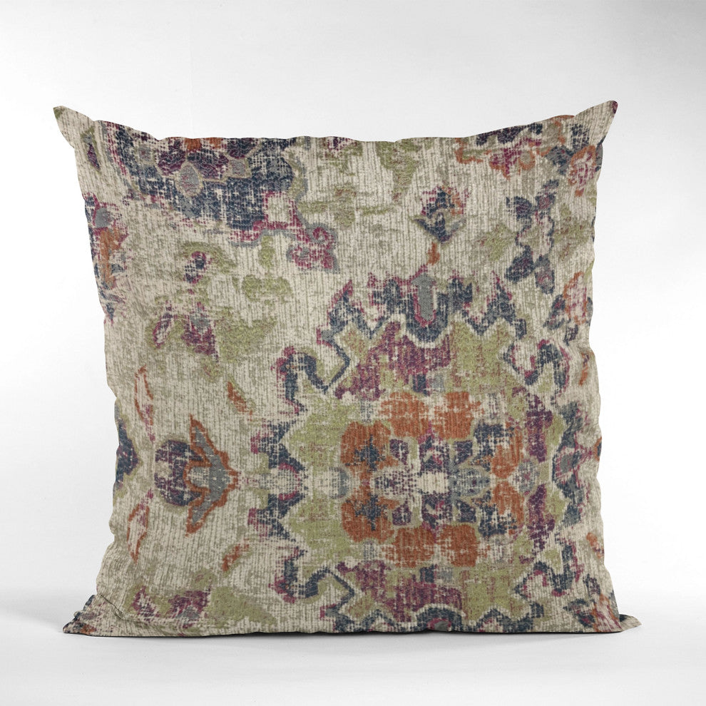 Plutus Multi-Color Mayan Damask Luxury Throw Pillow, 16"x16"