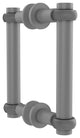 Contemporary 6" Twisted Accent Back to Back Shower Door Pull, Matte Gray