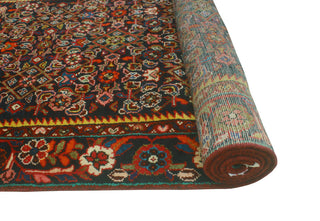 Fine Vintage Distressed Fadel Navy/Red Runner, 3'4 x 9'7