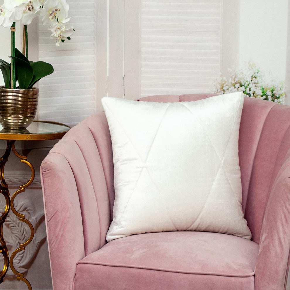 Parkland Collection Koko White Throw Pillow, Square
