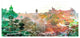 Colorful City Watercolor, Landscape Canvas Art Print, 60"x28"