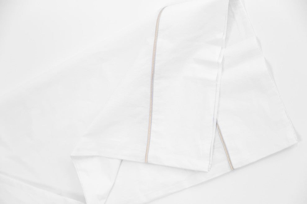 Tan Embroidered Solid Sheet Set, Twin
