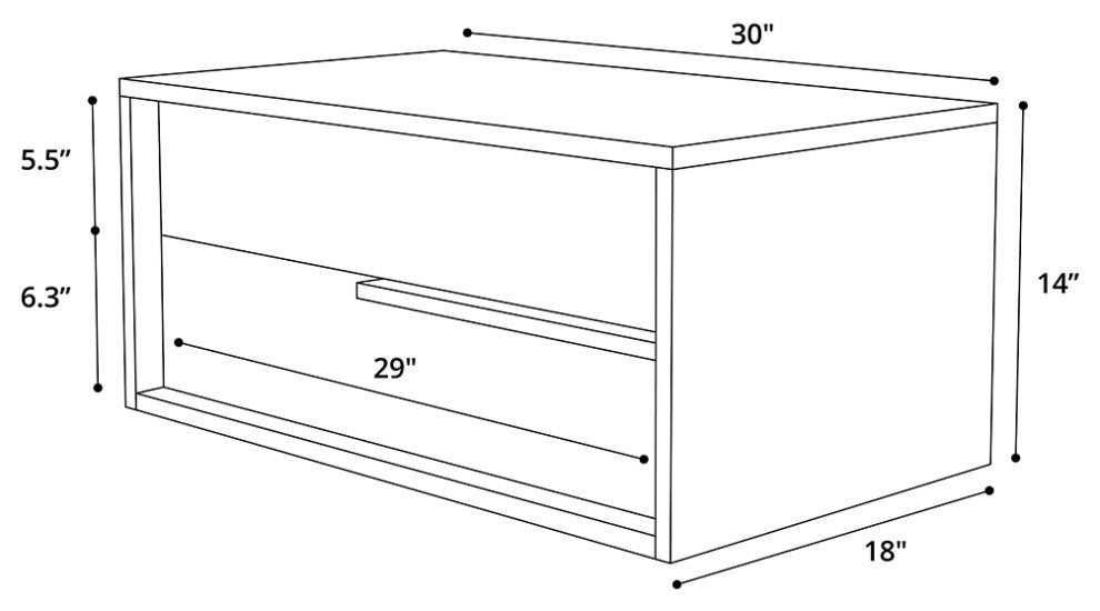 Harrow Nightstand Glossy Chateau Gray / Right-Facing