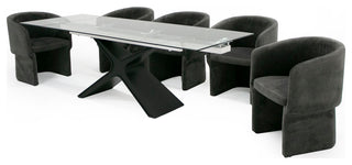 Modrest Vassar Modern Grey Velvet Dining Chair