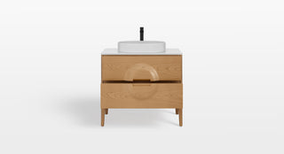 The Ethel Bathroom Vanity, Oak, 36", Single Sink, Freestanding