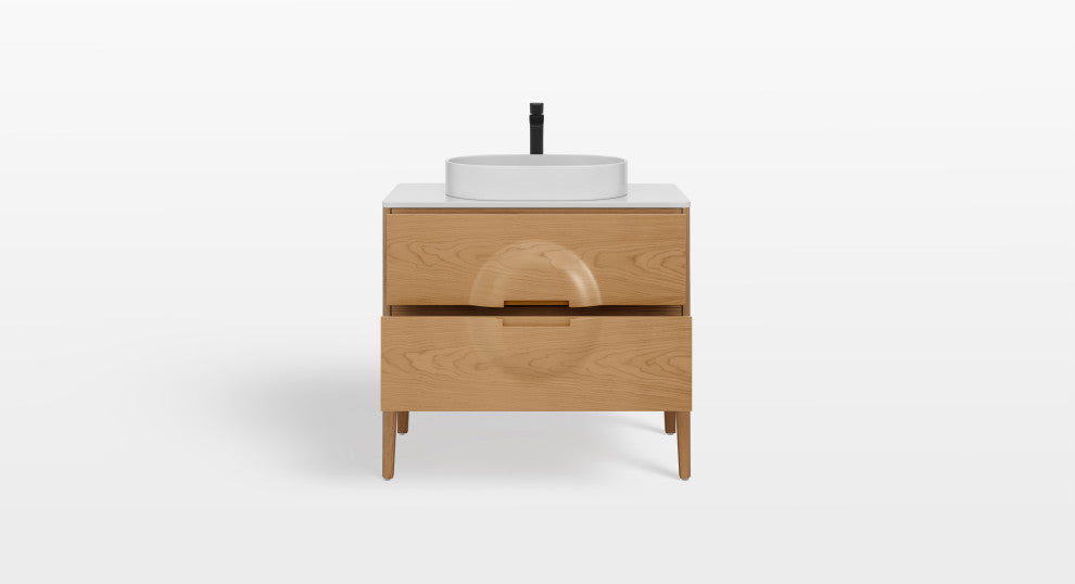 The Ethel Bathroom Vanity, Oak, 36", Single Sink, Freestanding