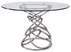 Wendy  Dining Table in Brushed Stainless Steel Finish and Clear Glass top
