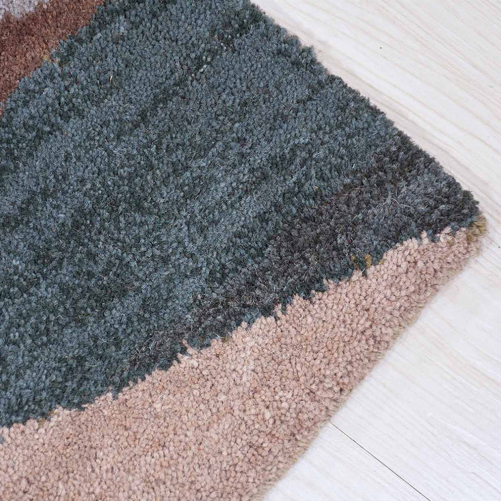 HAND TUFTED WOOL ECO-FRIENDLY AREA RUGS, Multicolor Color, Geometric Design