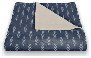 Indigo Leaf Navy 50x60 Throw Blanket