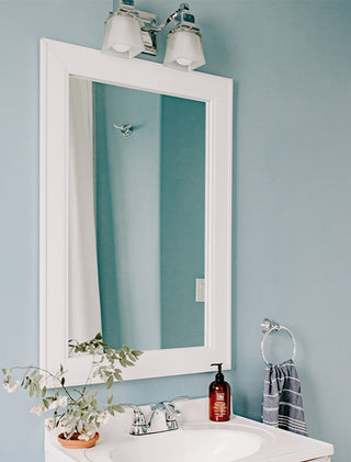 Porter Framed Wall Mirror, White, 26"x38"