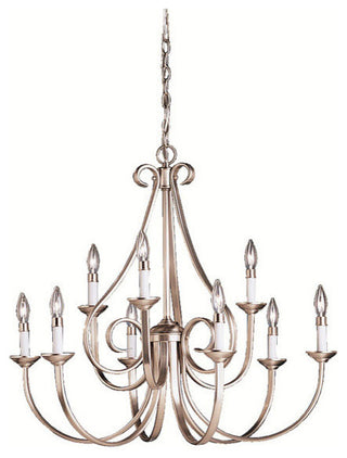 Chandelier 9-Light, Brushed Nickel