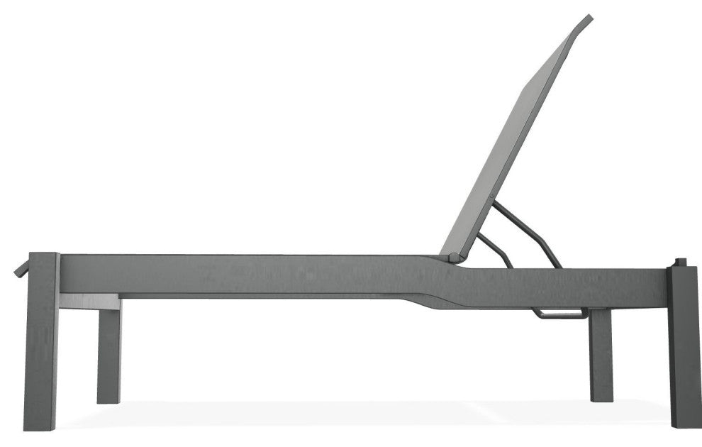 Leeward Sling Stackable Outdoor Chaise Lounge, Alloy/Graphite