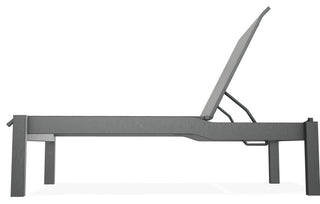 Leeward Sling Stackable Outdoor Chaise Lounge, Alloy/Graphite