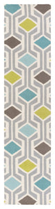 Surya Hilda HDA-2388 3'x5' Rug, Dark Brown/Cream/Medium Gray/Lime/Sea Foam/Teal