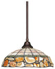 Stem Pendant In Bronze, 16" Cobblestone Tiffany Glass