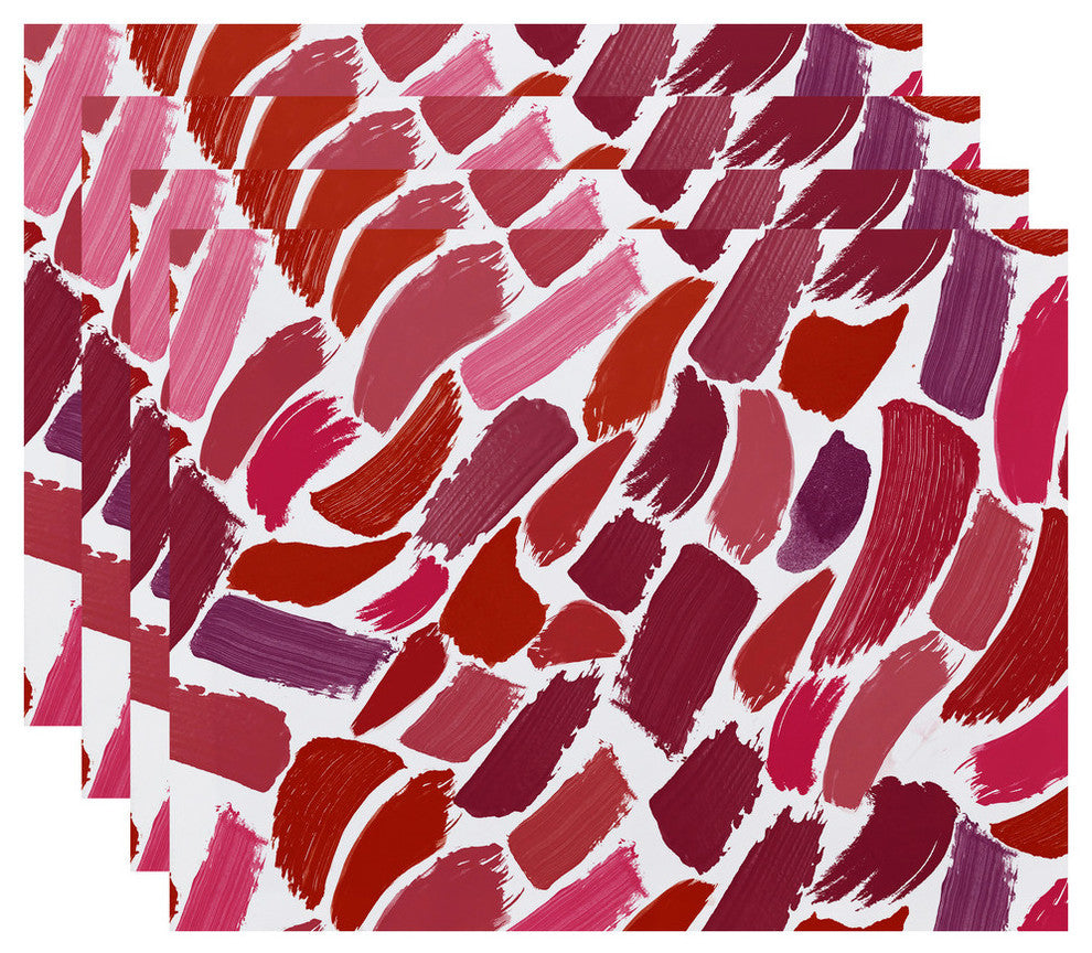 Arrow, Geometric Print Placemat, Cranberry (Set of 4), 18 x 14"