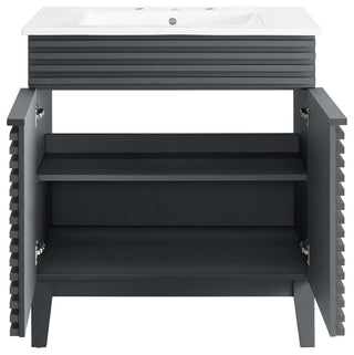Render 30" Bathroom Vanity Cabinet, Gray White
