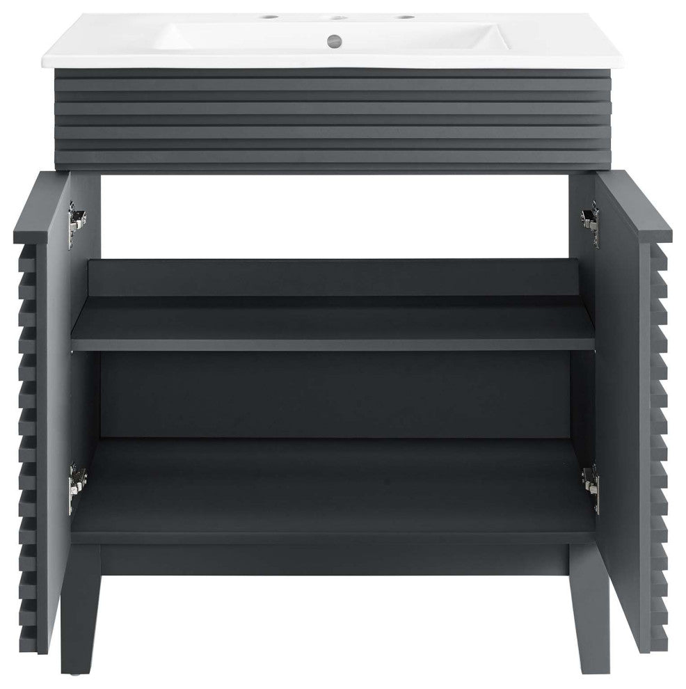 Render 30" Bathroom Vanity Cabinet, Gray White