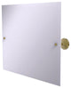 Frameless Landscape Beveled Edge Tilt Mirror, Unlacquered Brass
