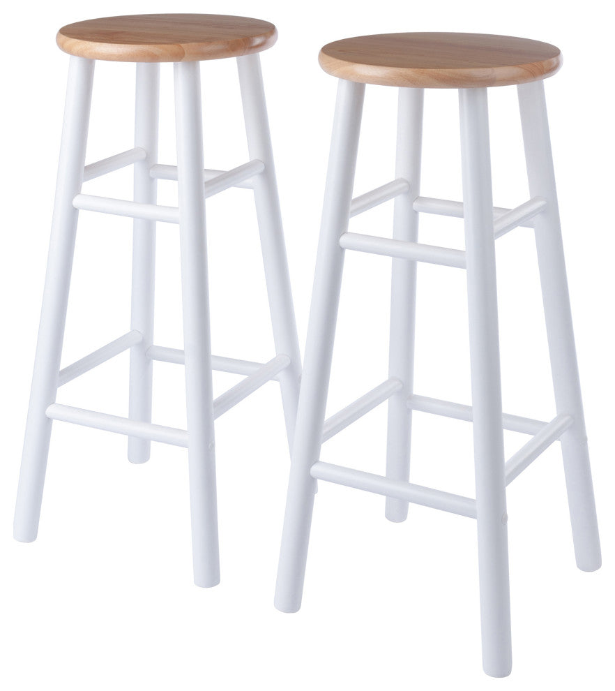 Huxton 2-Pc Bar Stool Set, Natural and White