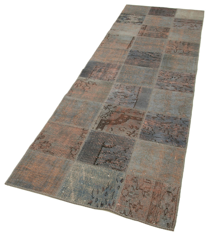 Rug N Carpet - Handwoven Anatolian 2' 11" x 9' 8" Small Patchwork Runner Rug