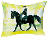 Black Horse & Rider No Cord Pillow - Set of Two 16x20