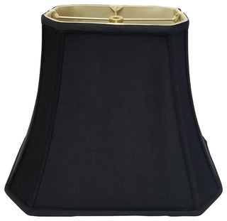 Royal Designs Rectangle Cut Corner Lamp Shade, Black, 12x20x14.25