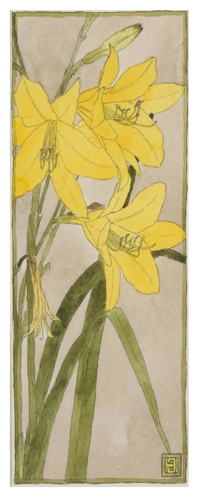 "Yellow Daylily" Digital Paper Print by Hannah Borger Overbeck, 16"x38"