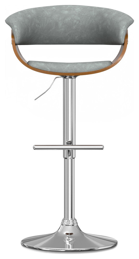 Sheldon Adjustable Swivel Bar Stool, Stone Grey