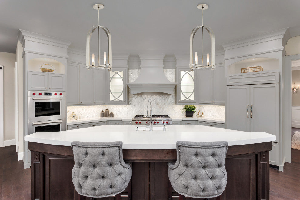 Triomphe 4-Light Pendant Frosted Glass, Sterling