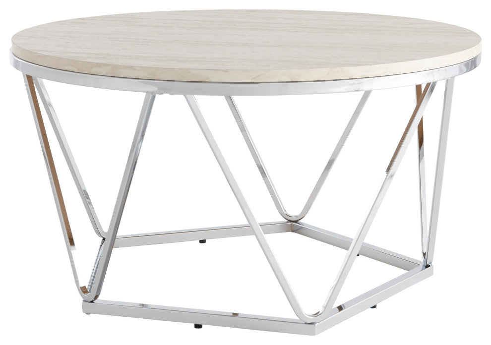 Dorking Faux Stone Round Coffee Table