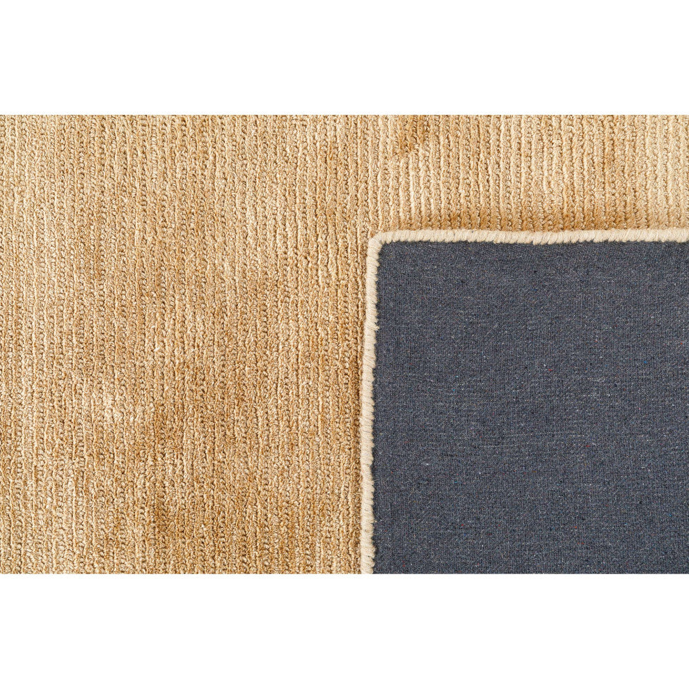 Hue Solid Hand Made Indoor Area Rug, 6'x9', Wheat