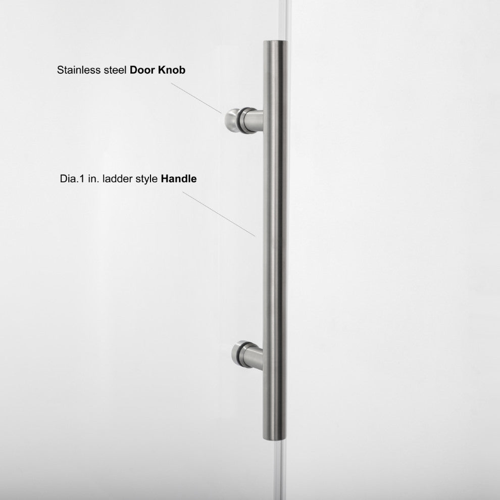 Villena 60" W x 58" H Single Sliding Frameless Tub Door, Brushed Gold, 60 Inches