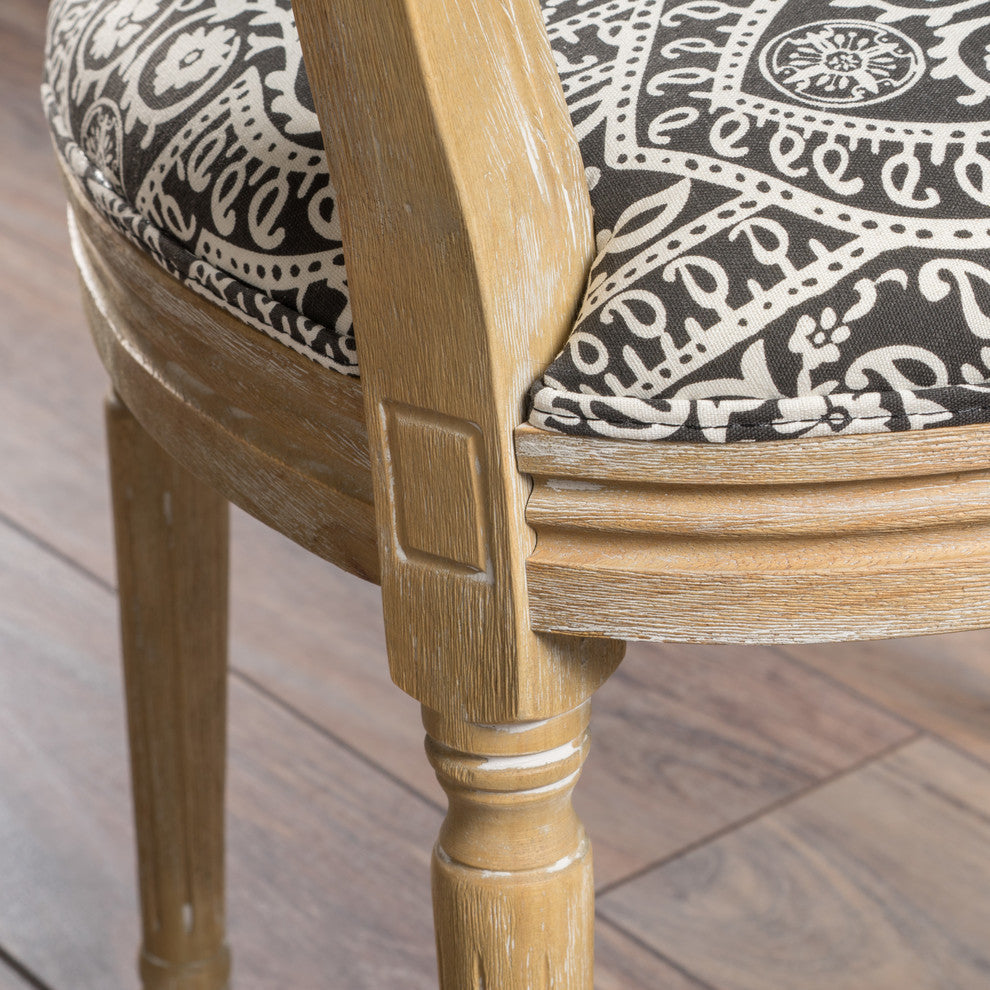 GDF Studio Phinnaeus French Country Fabric Dining Chairs (Set of 2)