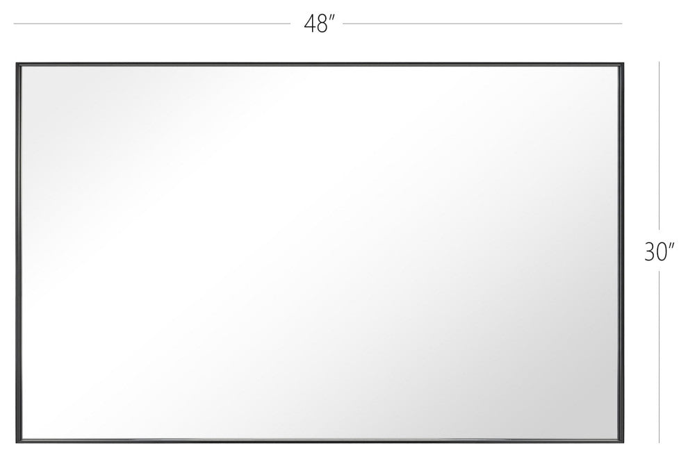 Rectangle Framed Bathroom Vanity Mirror Accent Wall Mirror, Black, 30"x48