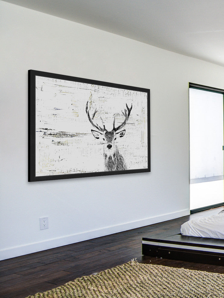 Parvez Taj "Inquisitive Deer" Framed Painting Print, 45"x30"