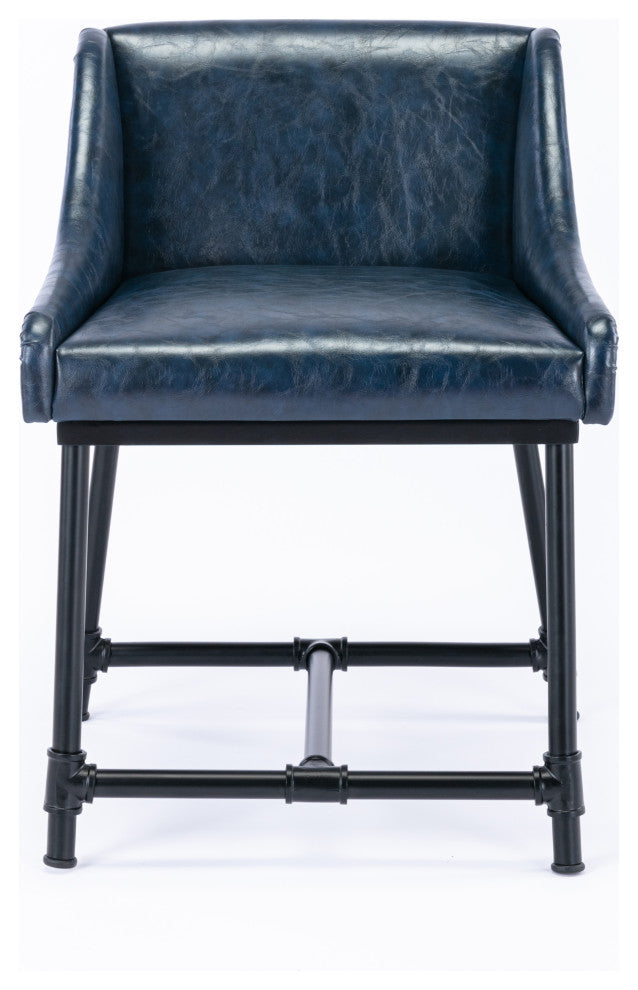 Parlor Adjustable Bar Stool, Midnight Blue