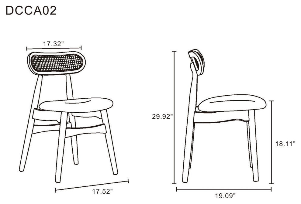 Manhattan Comfort Colbert Dining Chair, Nature, Set of 4