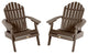 Hamilton Folding and Reclining Adirondack Chairs, Set of 2, Weathered Acorn