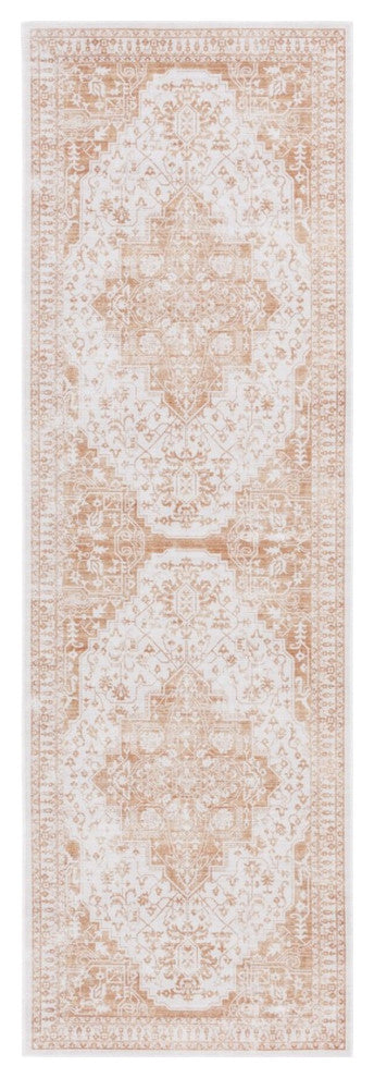 Safavieh Arizona Machine-Washable Collection ARZ127 Rug, Beige/Gold, 2'6"x8'