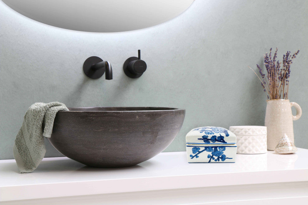 Blue & White Chinoiserie Square Ceramic Box - Cherry Blossom