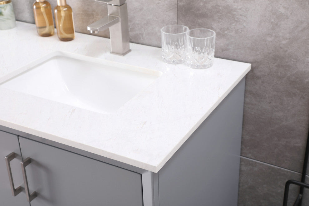 72" Double Bathroom Vanity, Grey