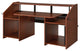 Benzara BM276205 Wood Music Desk Studio Workstation, 3 Shelves, Cherry Brown