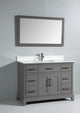 Bathroom Vanity Set With Engineered Marble Top, 48", Gray, Led Touch-Switch Mirror
