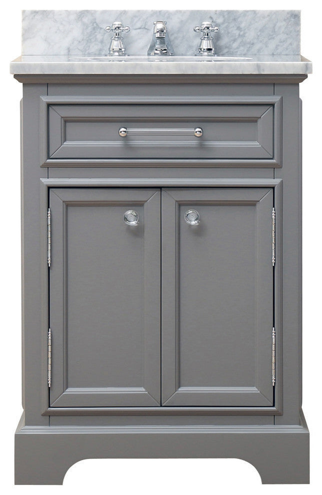 Derby Cashmere Bathroom Vanity, 24" Wide, No Mirror, No Faucet