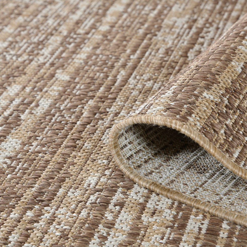 Maryland Cecil Indoor/Outdoor Area Rug, Brown, 8' x 10', Striped