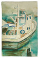 Oyster Boat Kitchen Towel - Two Sets of Two (4 Total)
