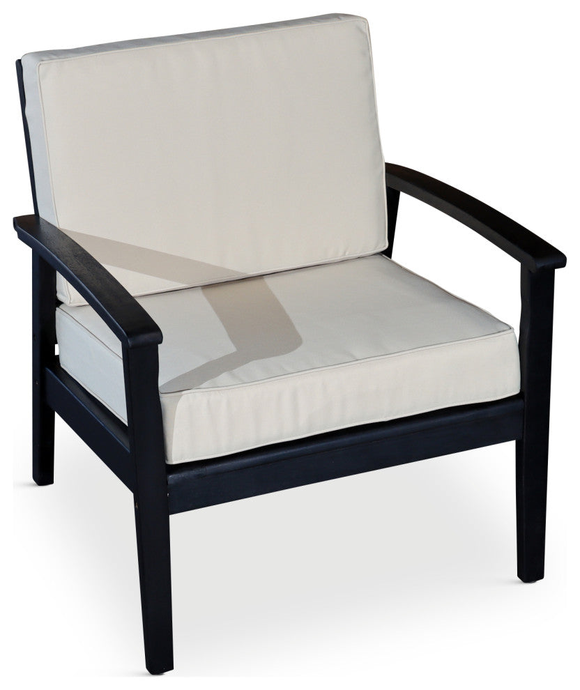 DTY Outdoor Living Longs Peak Eucalyptus Chair W/ Cushions, Espresso, Cream