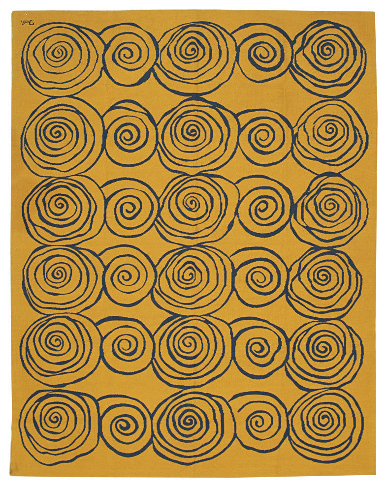 Yellow Contemporary Modern Modern Flat Weave Area Rug
